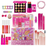 Kit de maquillaje todo en uno rosa intenso para mujeres, kit comple...