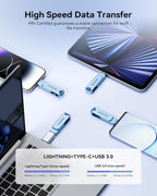 Unidad Flash de 512GB Certificada MFi para iPhone Photo Stick Thumb...
