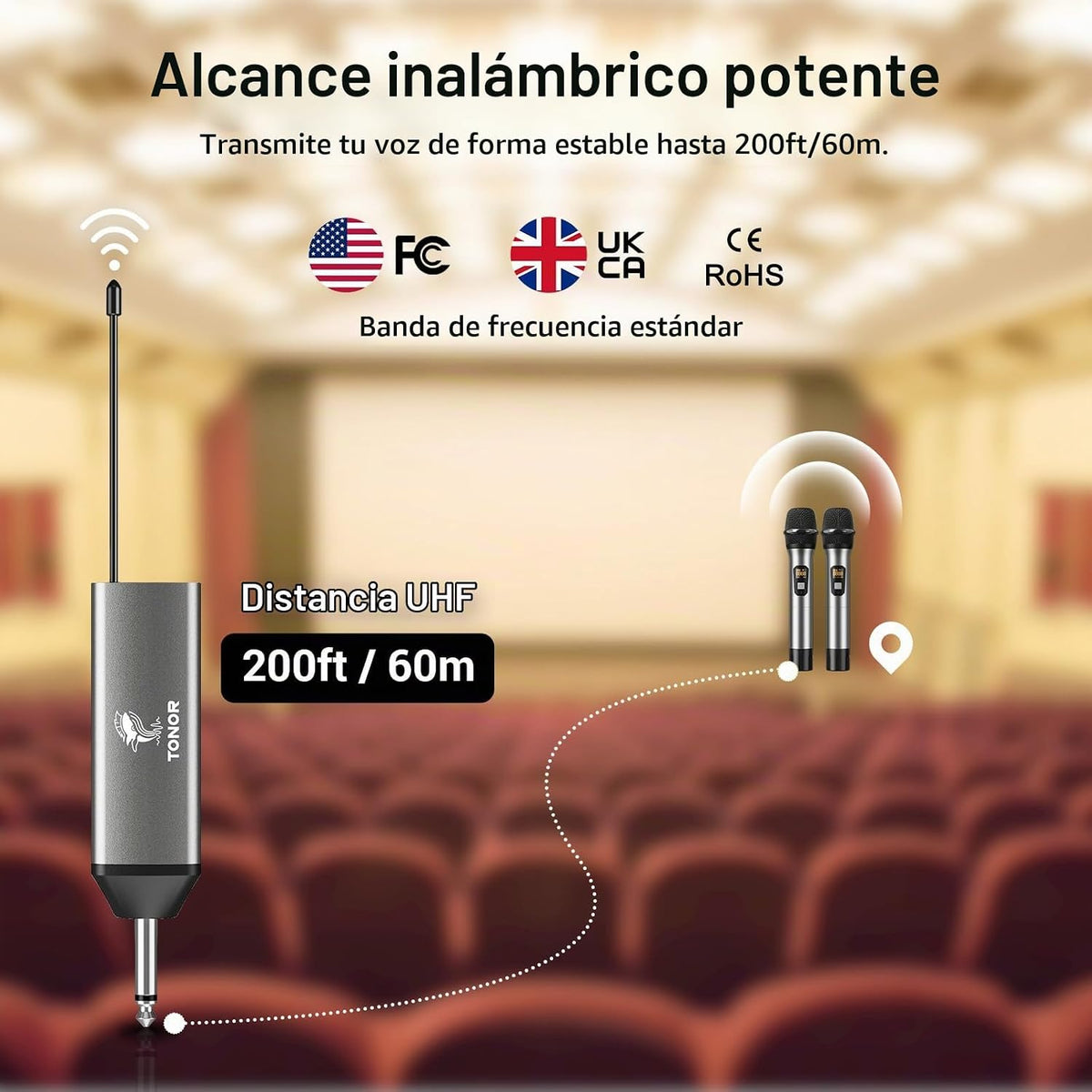 Micrófonos inalámbricos TONOR, micrófono de karaoke UHF