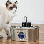 PawsPik Fuente de agua automática inalámbrica para perros y gatos, acero