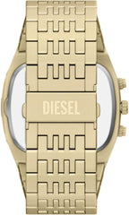 Reloj para hombre Diesel Spiked Cushion Chronograph de acero inoxidable tono dorado (Modelo: DZ4718)