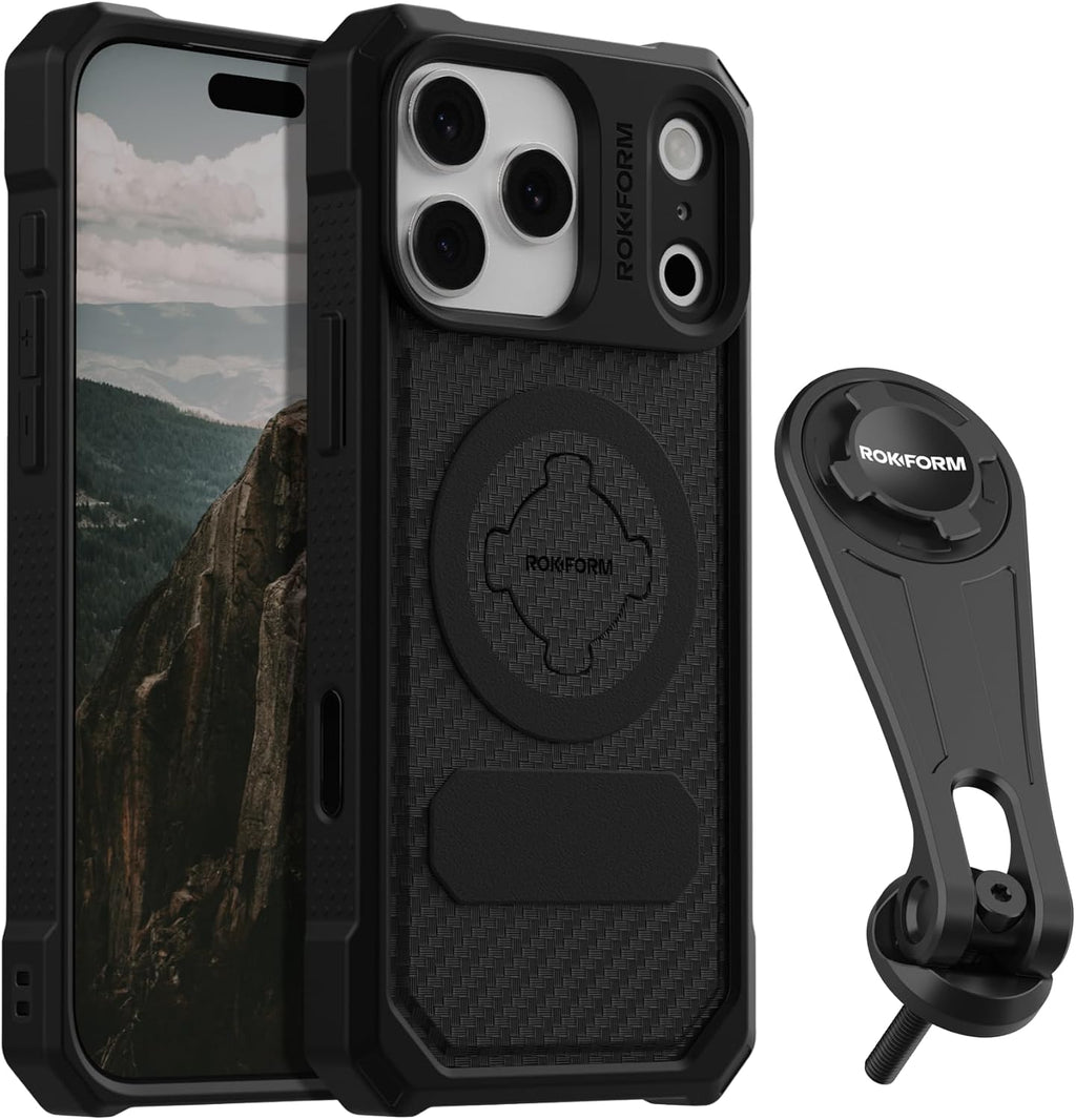 Rokform Funda resistente para iPhone 17 Pro Max + soporte de teléfono para bicicleta V4 Pro Series