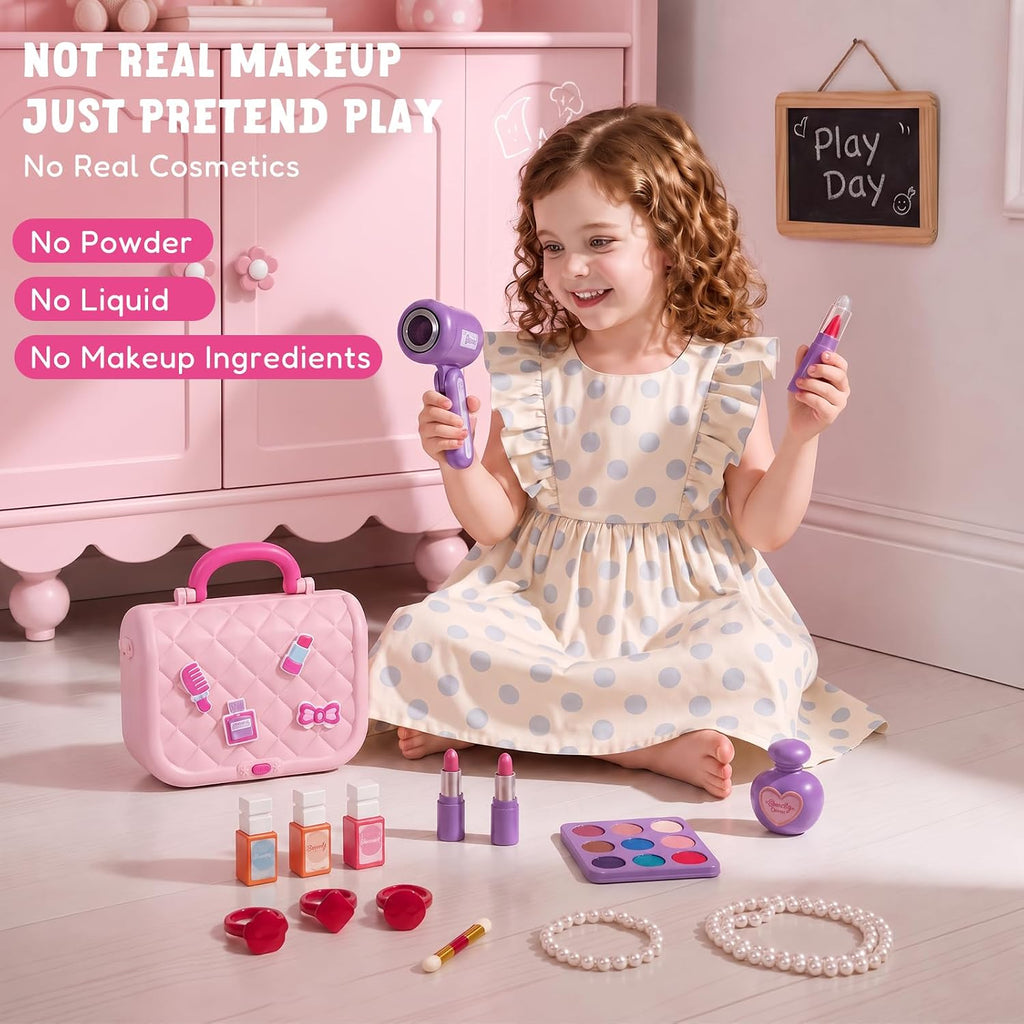 Juego de maquillaje falso para niños y niñas pequeñas de 3 a 5 a 8 años