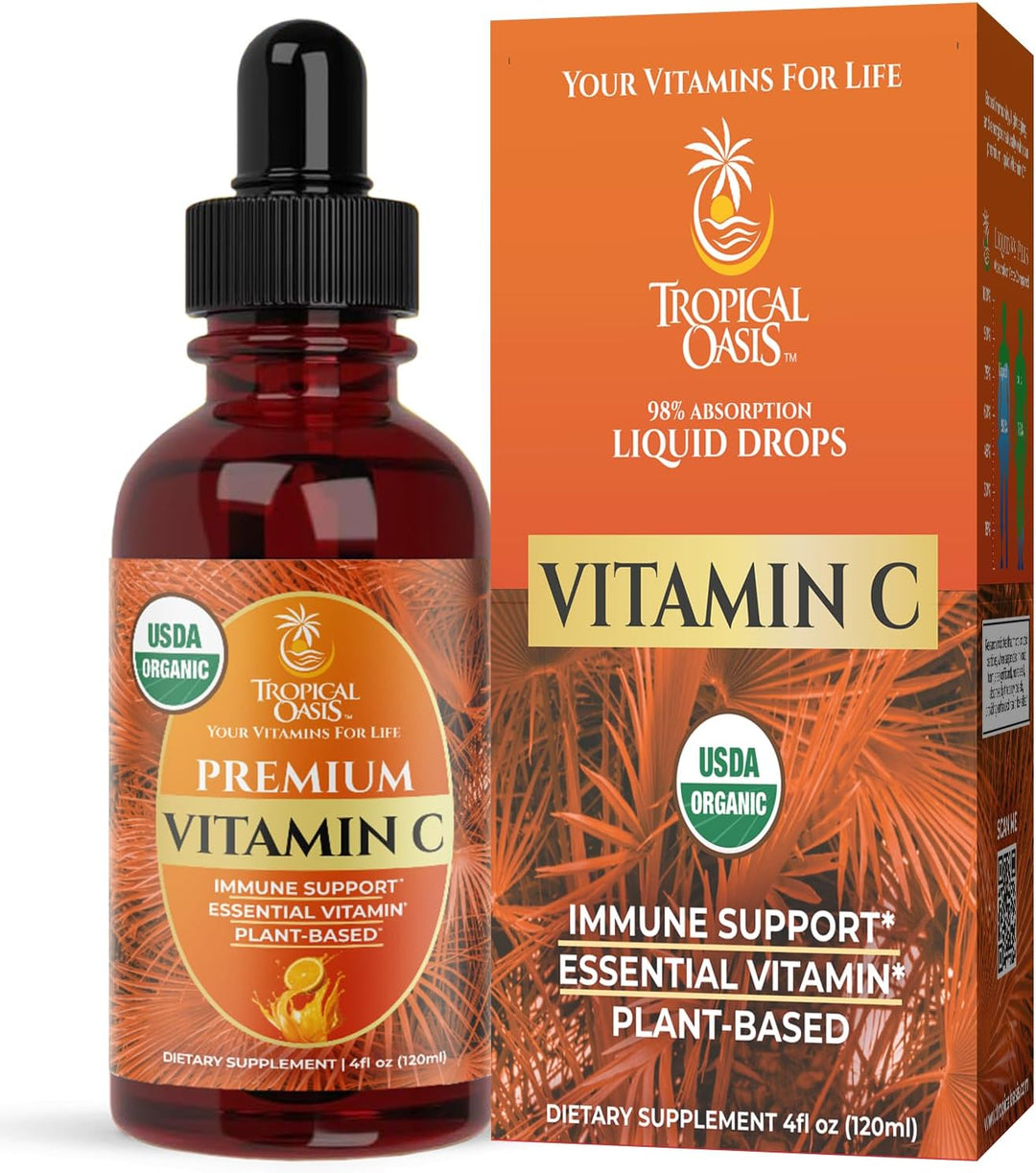Tropical Oasis Gotas Líquidas de Vitamina C USDA Orgánica para Adul...