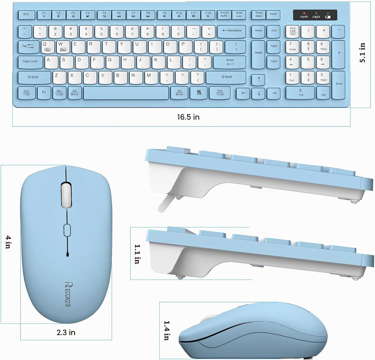 Combo silencioso de teclado y mouse inalámbricos para oficina y hog...