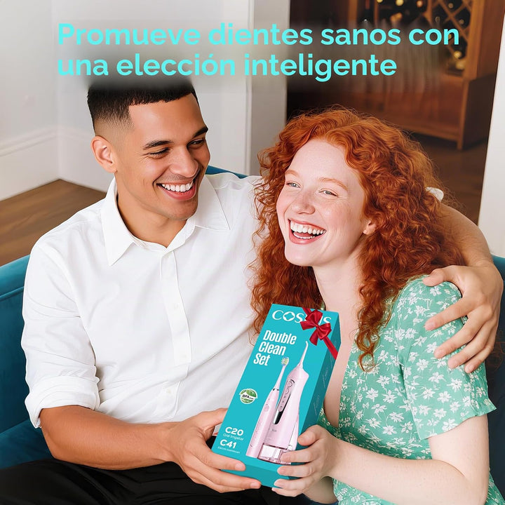COSLUS C20C41 Cepillo de dientes eléctrico con hilo dental de agua,...
