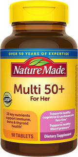 Nature Made Multivitamínico para mujeres 50+ sin hierro, multivitam...