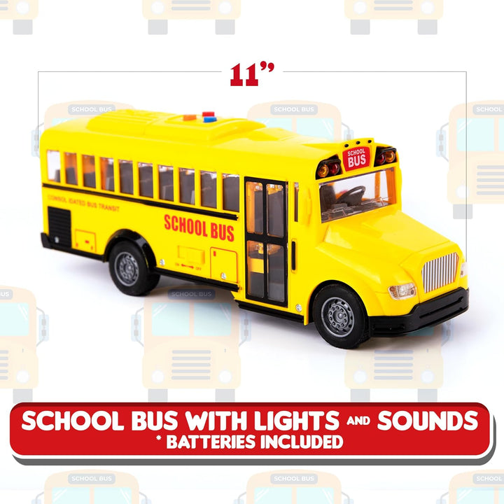 ArtCreativity Juguete de autobús escolar amarillo con