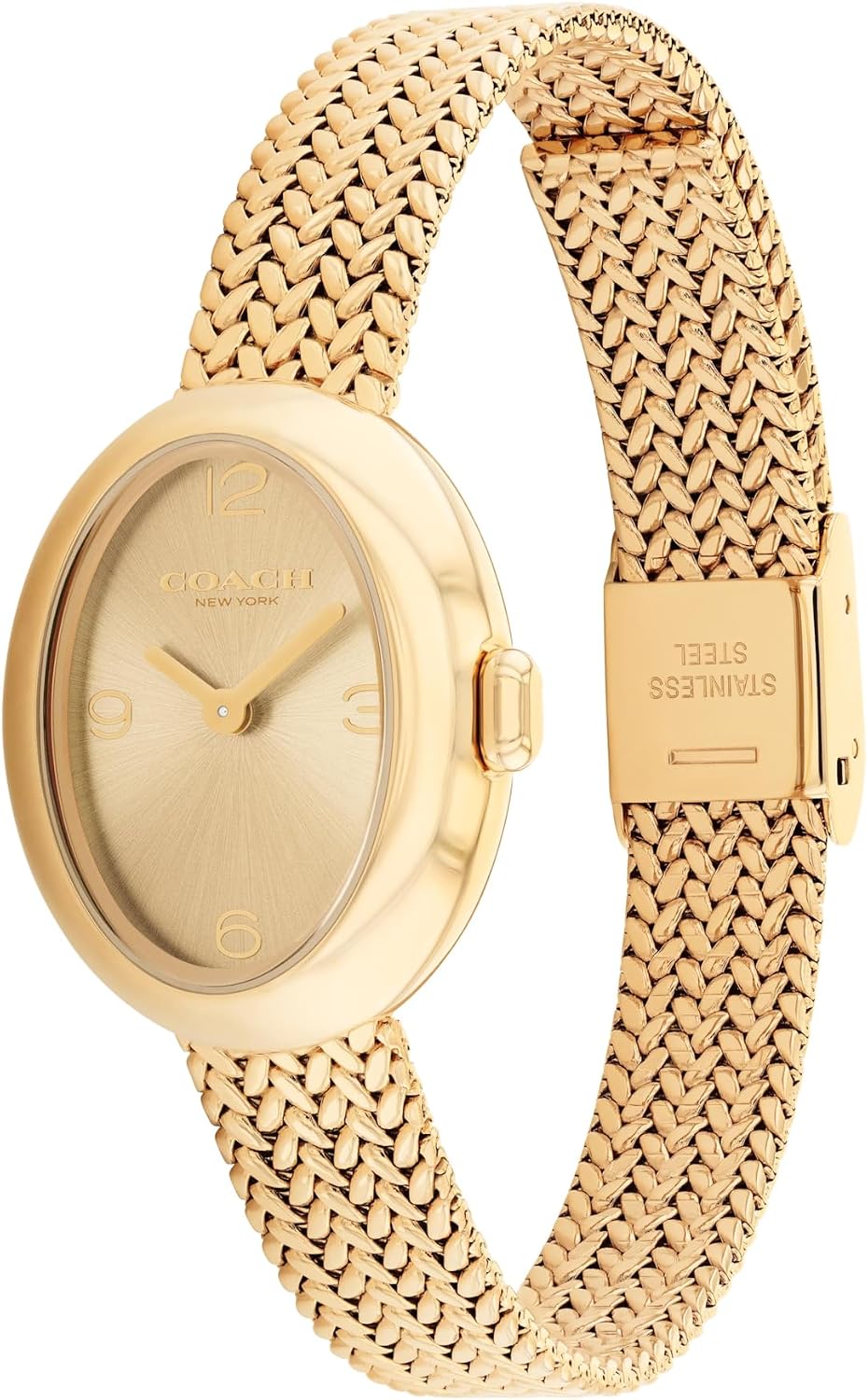 Reloj de Mujer Coach Sammy 2H Quartz, Caja Ovalada Petite de 22.5 mm, Pulsera de Malla de Acero Inoxidable, Moda Premium, Uso Diario - Regalo para Ella