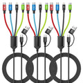Cable de carga múltiple 4 en 2, paquete de 3 cables de carga de 5 pies para