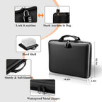 Caja de documentos ignífuga Organizador de archivos: Estuche rígido Caja impermeable ignífuga con cerradura y carpeta de archivos de acordeón de 13 bolsillos, portátil, para oficina en casa, almacenamiento seguro de viaje para documentos y archivos