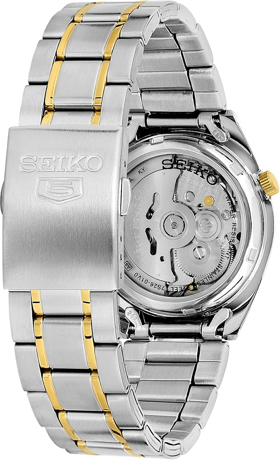 Seiko Reloj 5 Plata/Oro SNKL47K1, Plateado/Dorado, Reloj analógico, cuerda automática