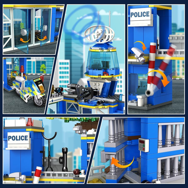 HOGOKIDS Juego de construcción de comisaría de policía de