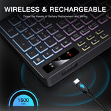 Soueto Teclado inalámbrico con retroiluminación RGB de 7 colores, t...