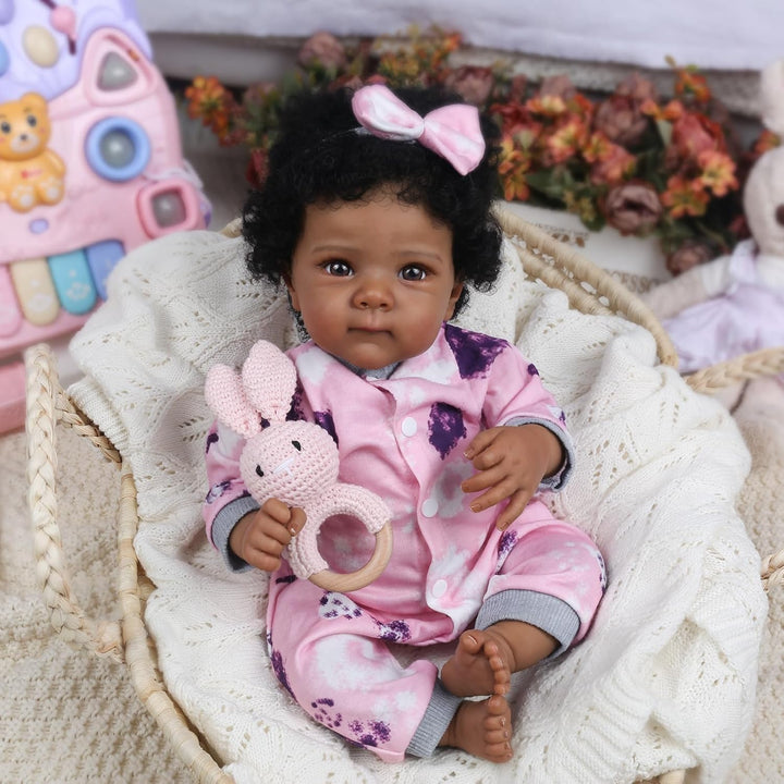 WOOROY Muñeca Reborn Realista de Bebé Niña Negra \u2013 Muñeca reci...