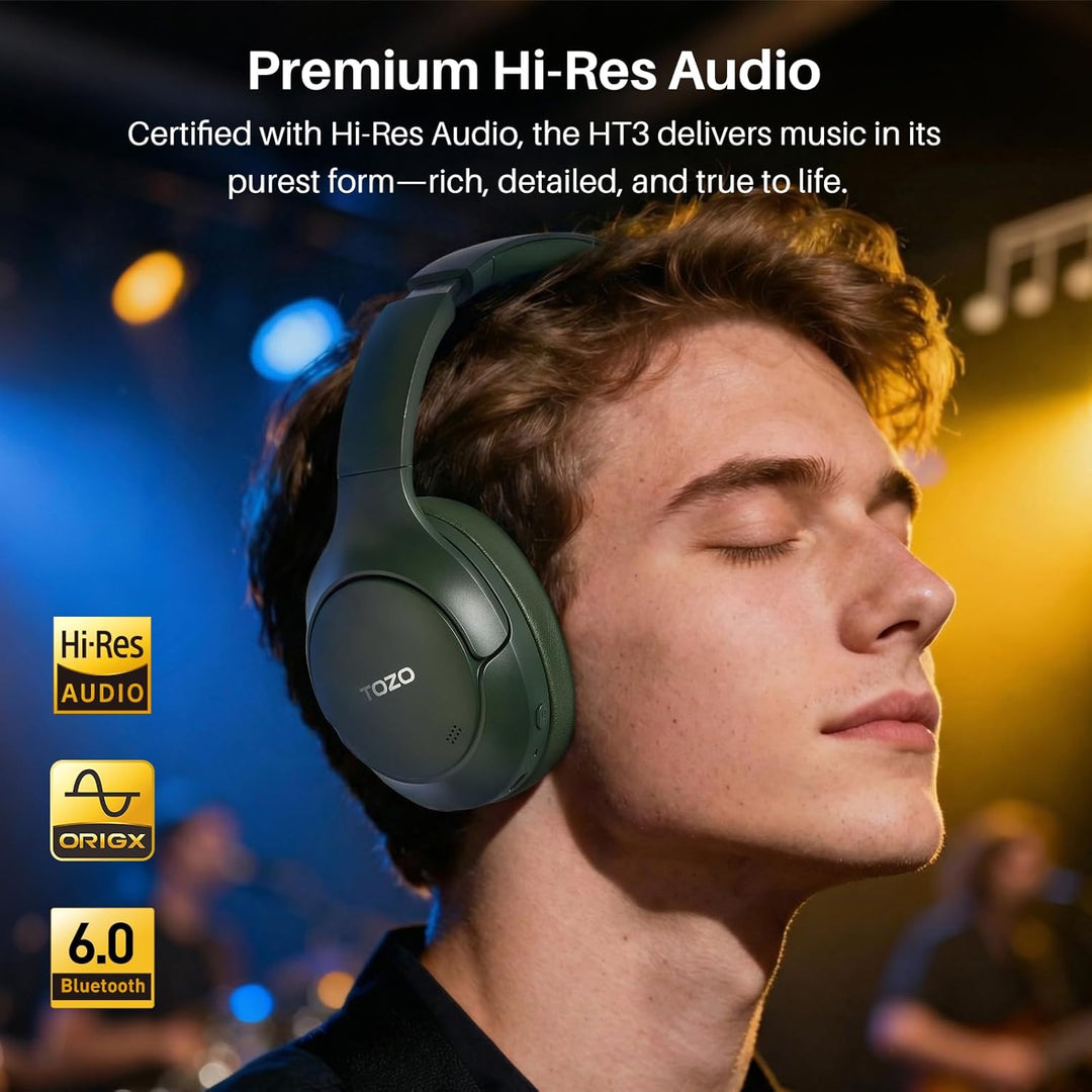 TOZO Auriculares híbridos HT3 con cancelación de ruido, batería de...
