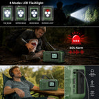 Radio meteorológico de emergencia NOAA, 10000mAh, radio solar con manivela y AM/FM