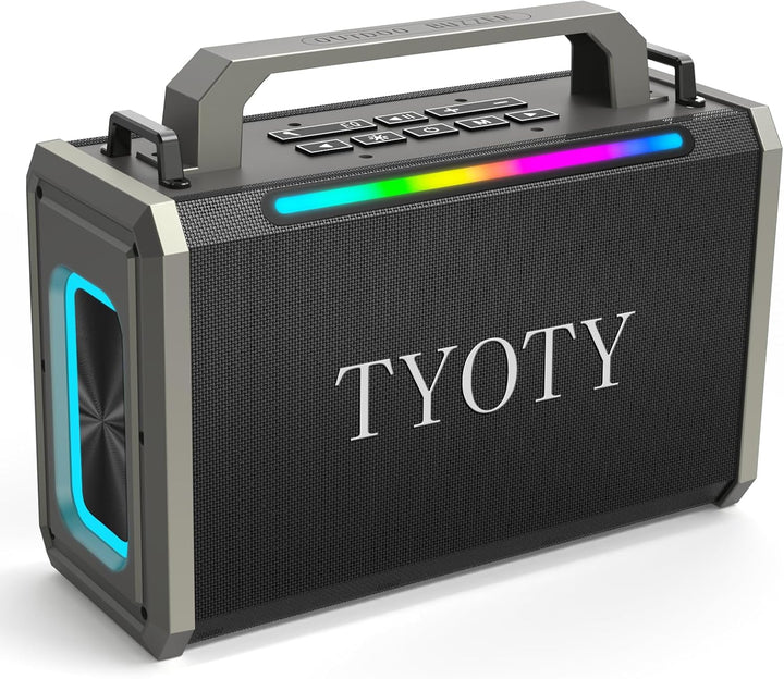 TYOTY Altavoz Bluetooth portátil de 80 W, sonido estéreo inalámbric...