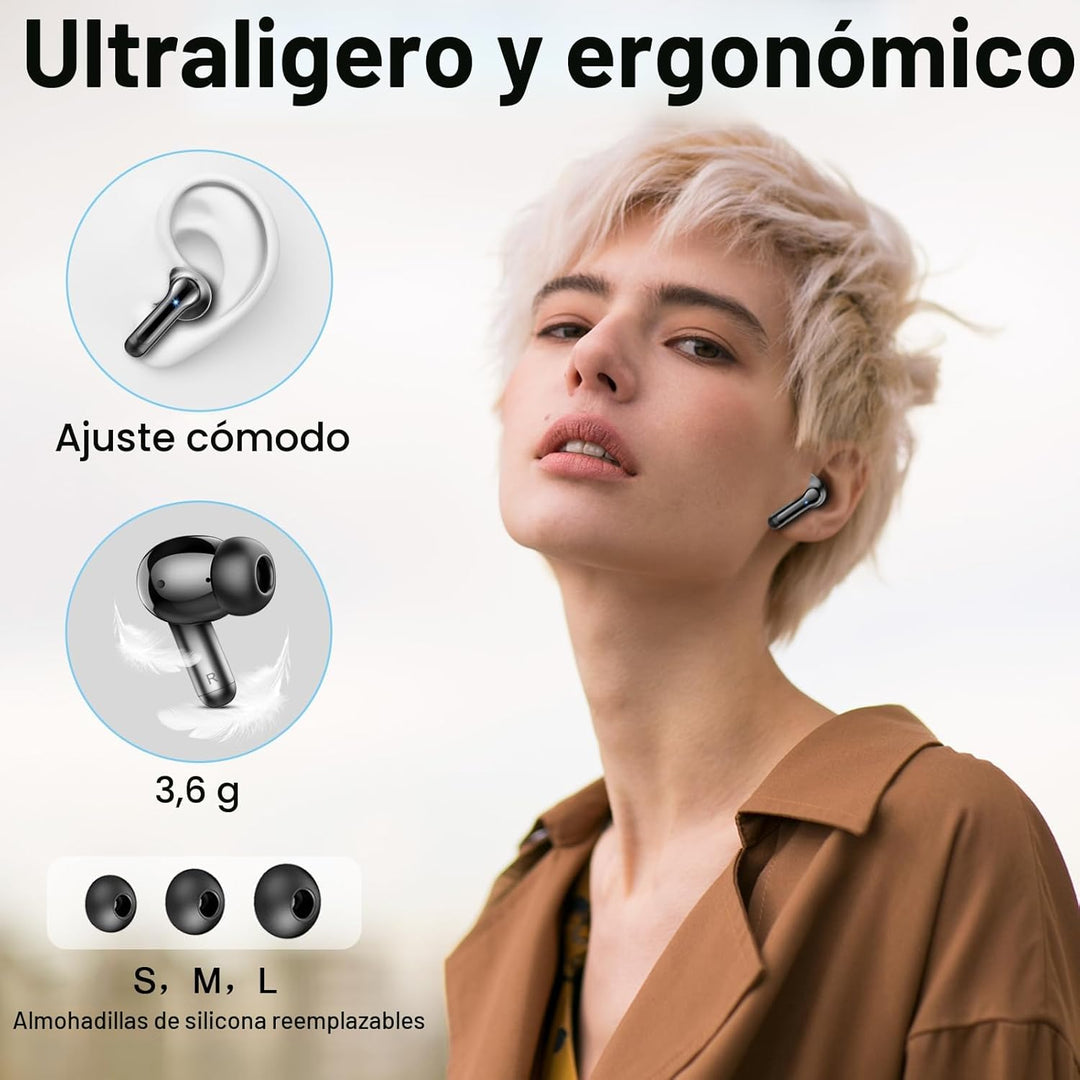 Auriculares inalámbricos, auriculares estéreo 3D 2026 Bluetooth 5.4...