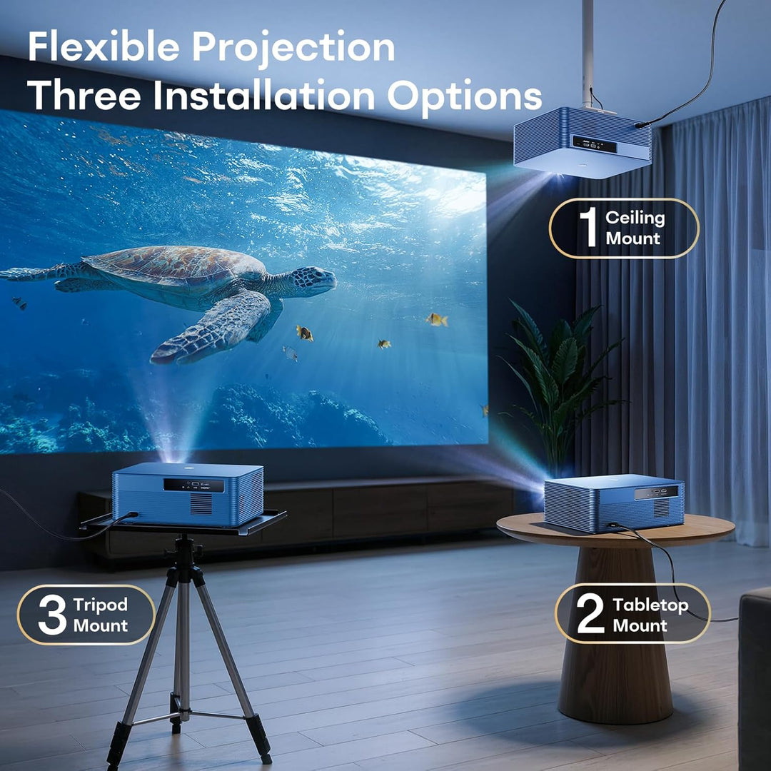 Boldever Proyector inteligente de Google TV 3000 ANSI - Proyector 4...