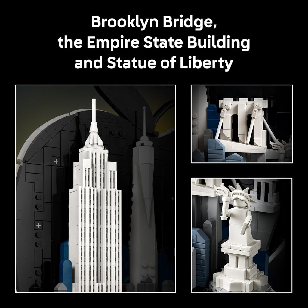 LEGO Architecture New York City - Juego de construcción de la gran manzana para adultos, mayores de 18 años - Decoración para dormitorio, oficina o escritorio - Regalo para hombres y mujeres - 21066
