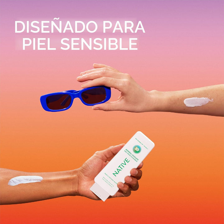 Native Loción de protección solar de pera y agua de coco SPF 30, 10...