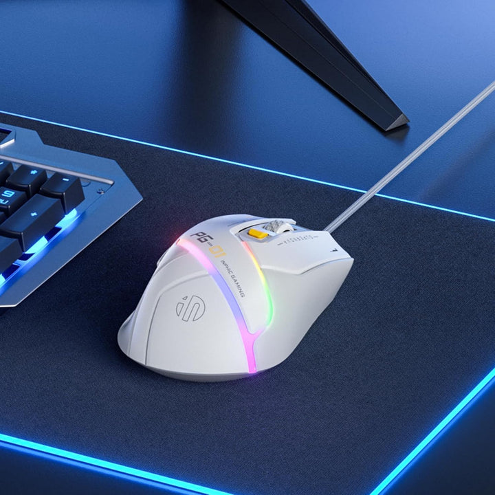 INPHIC PG1 - Mouse ergonómico para juegos de computadora, 12800 DPI...