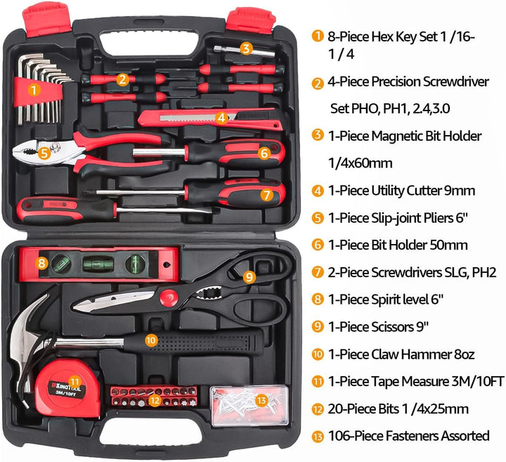 KingTool Kit de herramientas de reparación para el hogar - 149 piez...