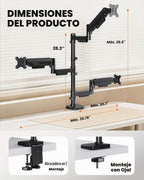 ErGear Soporte Triple para Monitores de 13 a 32 Pulgadas, 19.8 lb por Brazo