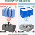 BALEINE Paquete de 6 bolsas de mudanza de gran tamaño con asas reforzadas, bolsa de almacenamiento resistente para ropa, suministros de mudanza (azul rey, paquete de 6)