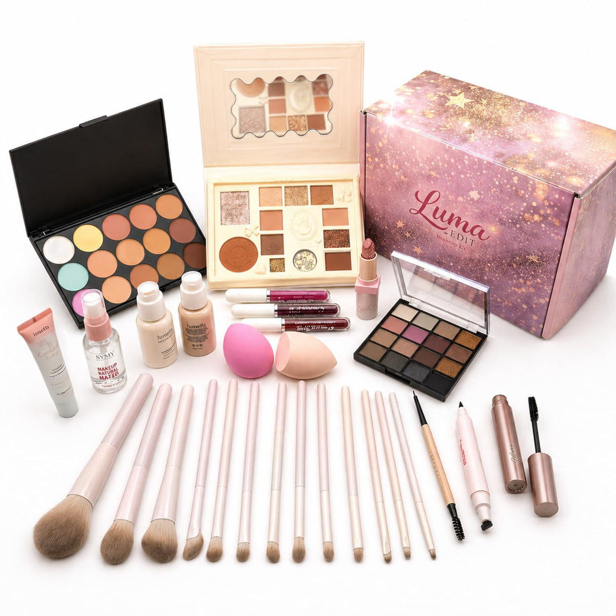 Kit de maquillaje todo en uno para mujeres y principiantes, juego d...