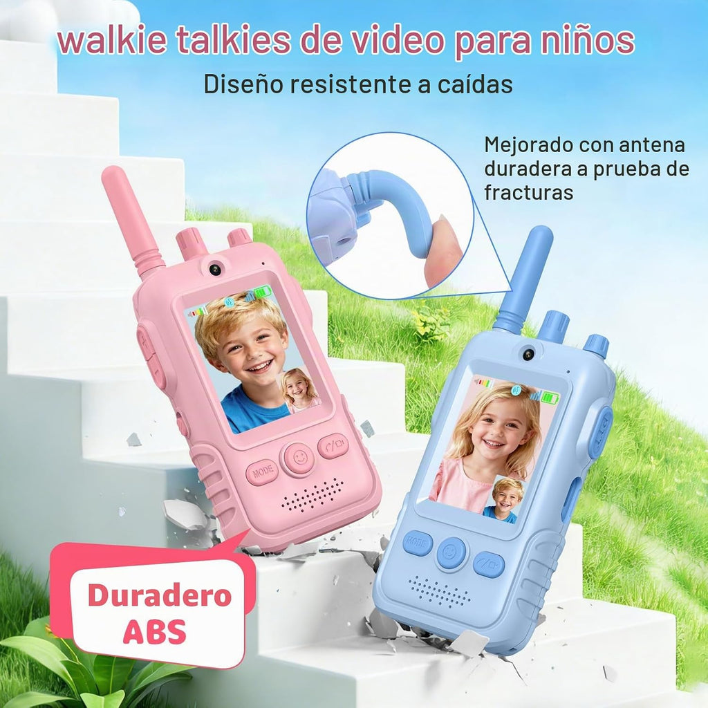 Walkie Talkies de video recargables para niños: 1.5 veces más duración de