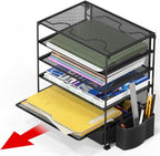 Simple Houseware Organizador de archivos de escritorio de 5 niveles con