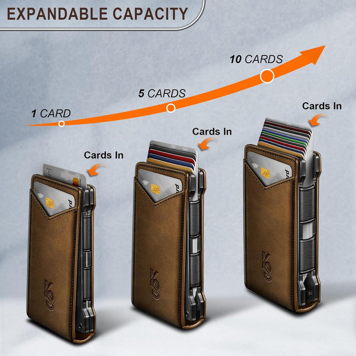 KEMISANT Billetera para hombre - Cartera delgada con clip para dine...