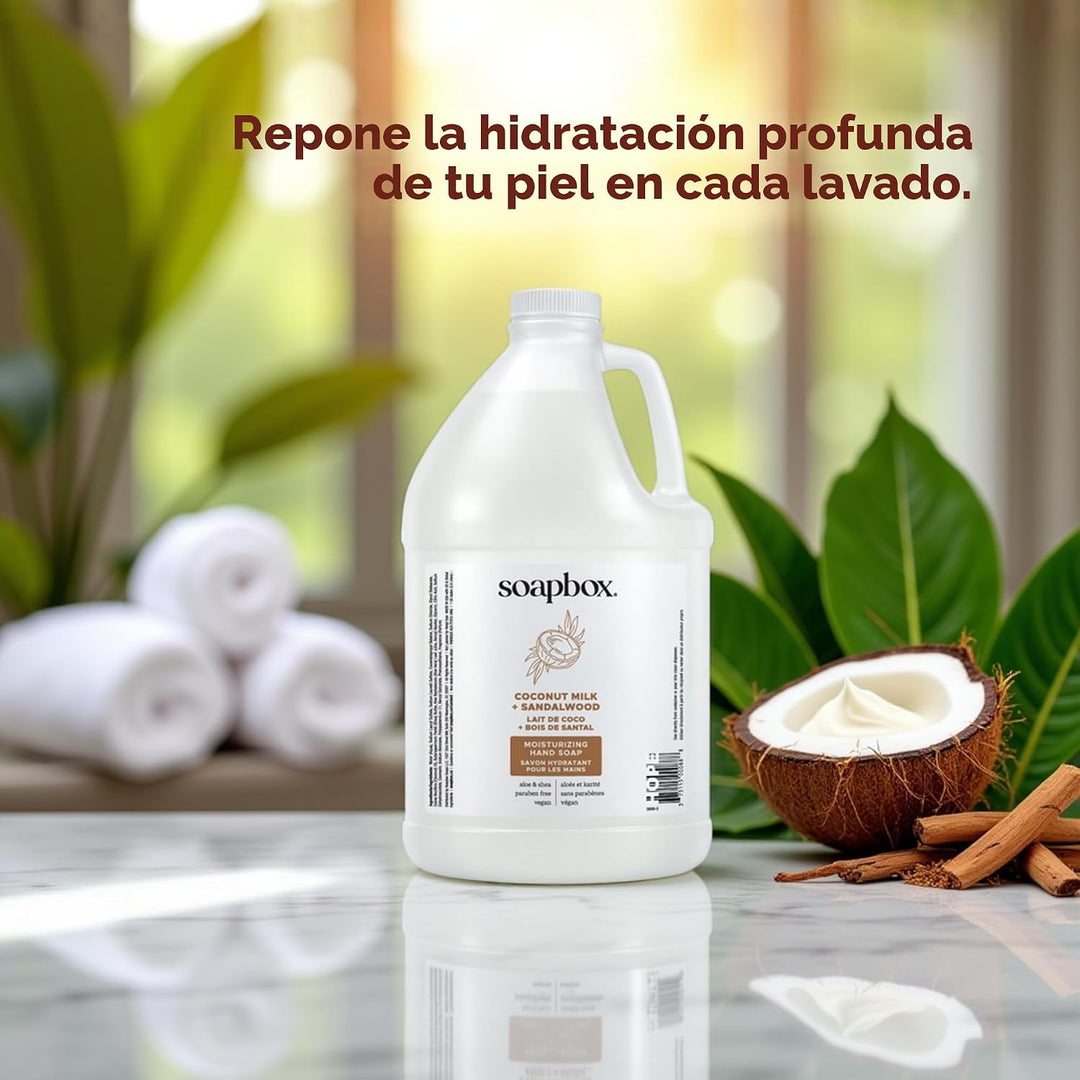 Soapbox Repuesto de jabón líquido de manos, leche de coco y sándalo...