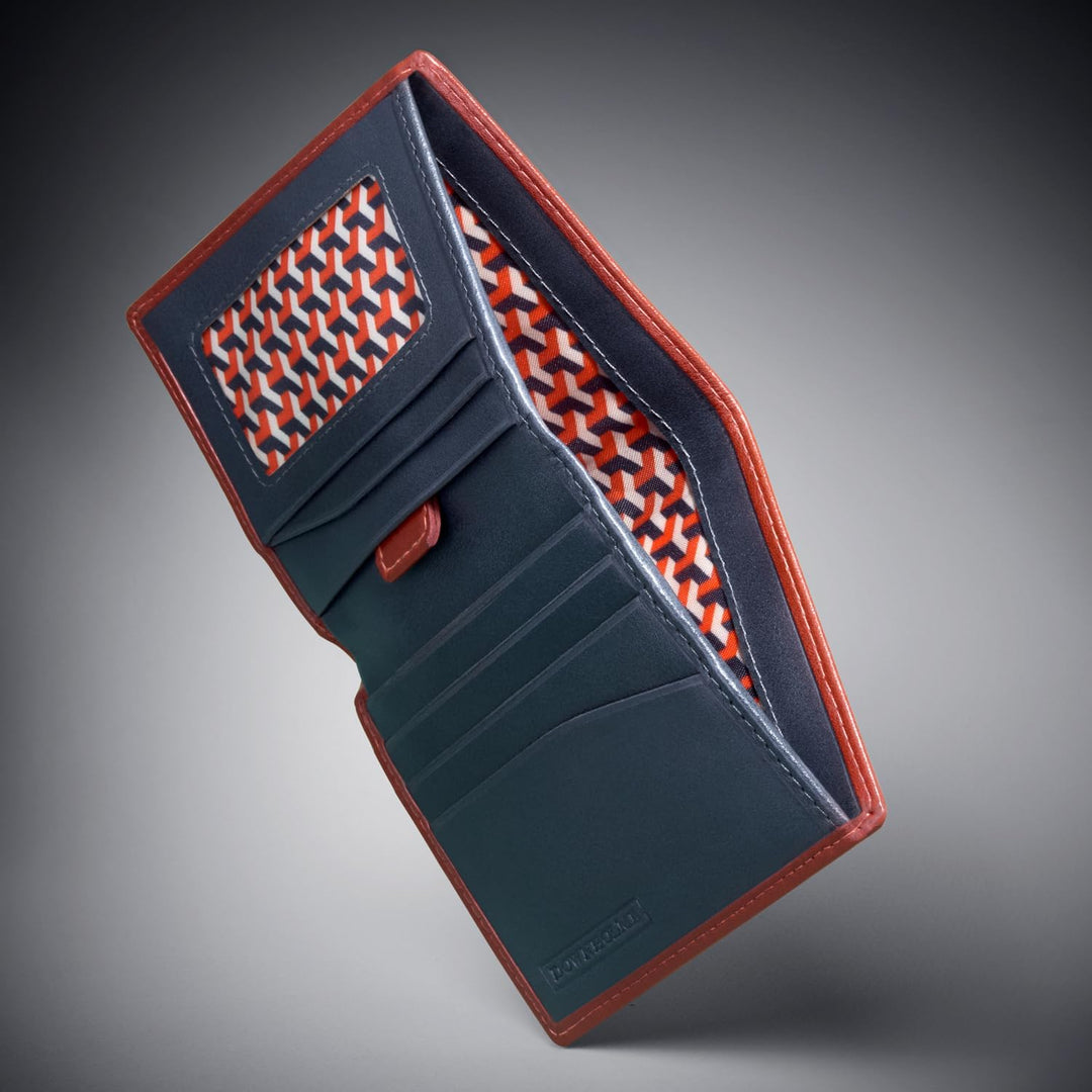 Downholme Billetera de cuero con silueta delgada plegable para homb...