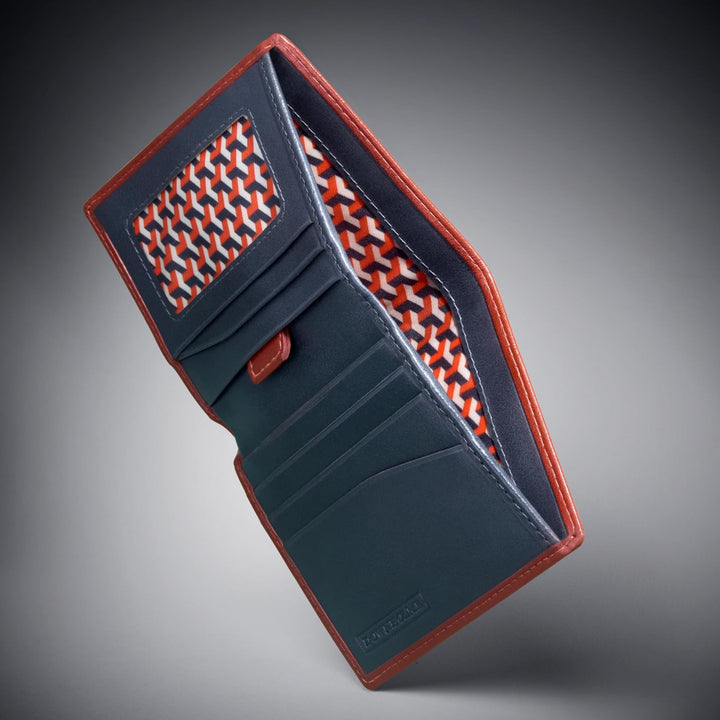 Downholme Billetera de cuero con silueta delgada plegable para homb...