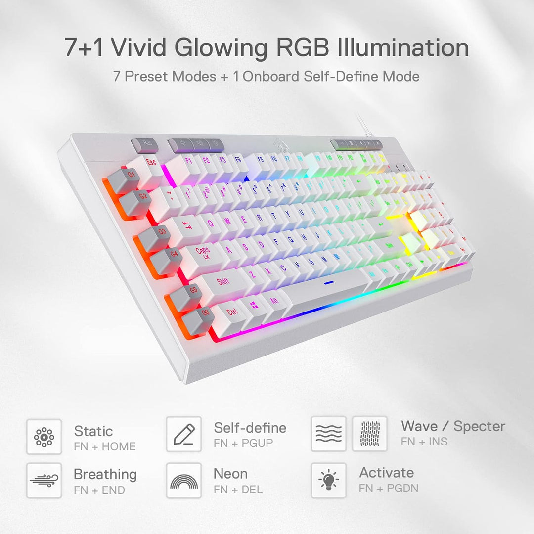 Redragon K512 Shiva Teclado de membrana retroiluminada RGB para jue...