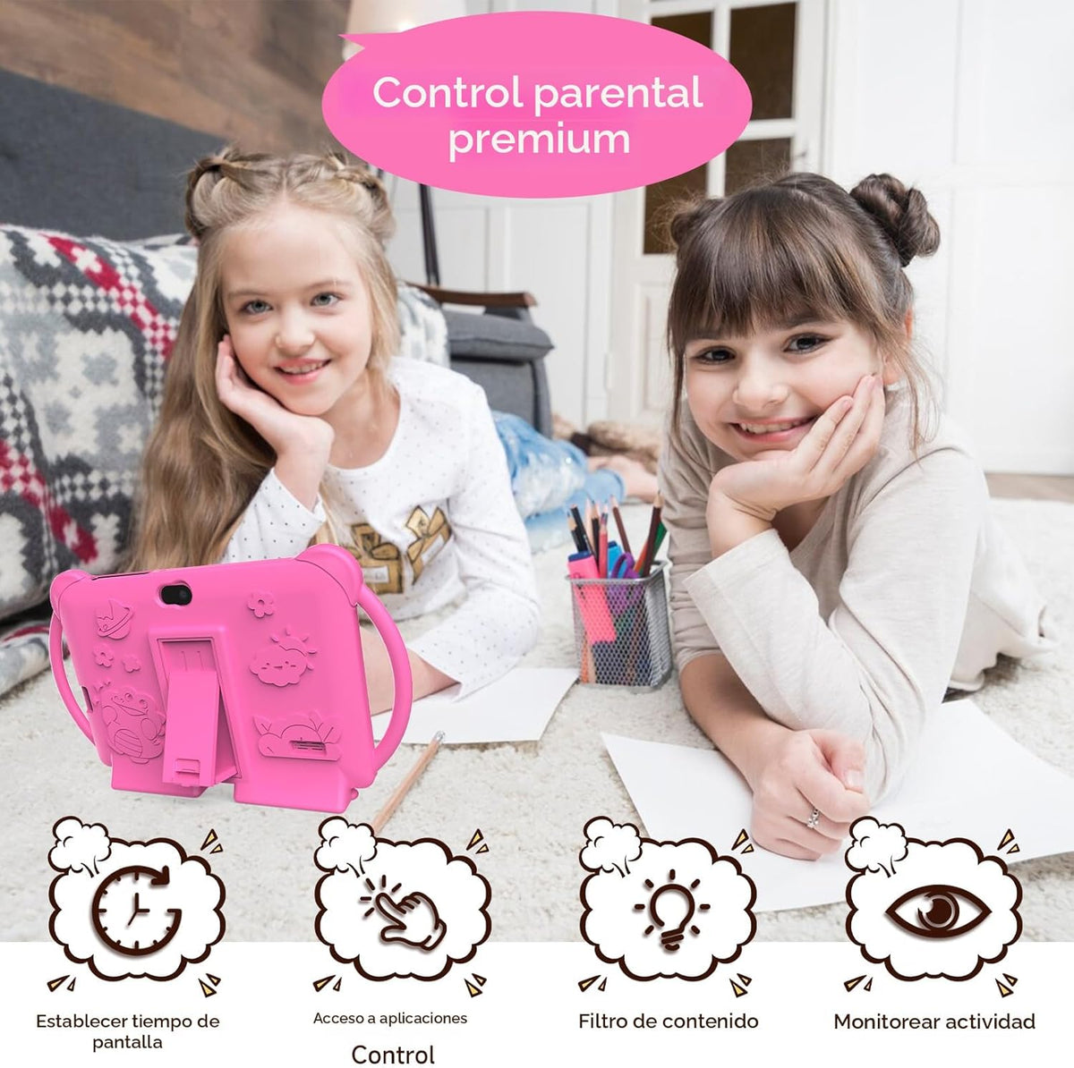 PEICHENG Tableta para Niños de 7 Pulgadas Android 12.0 para Niños P...