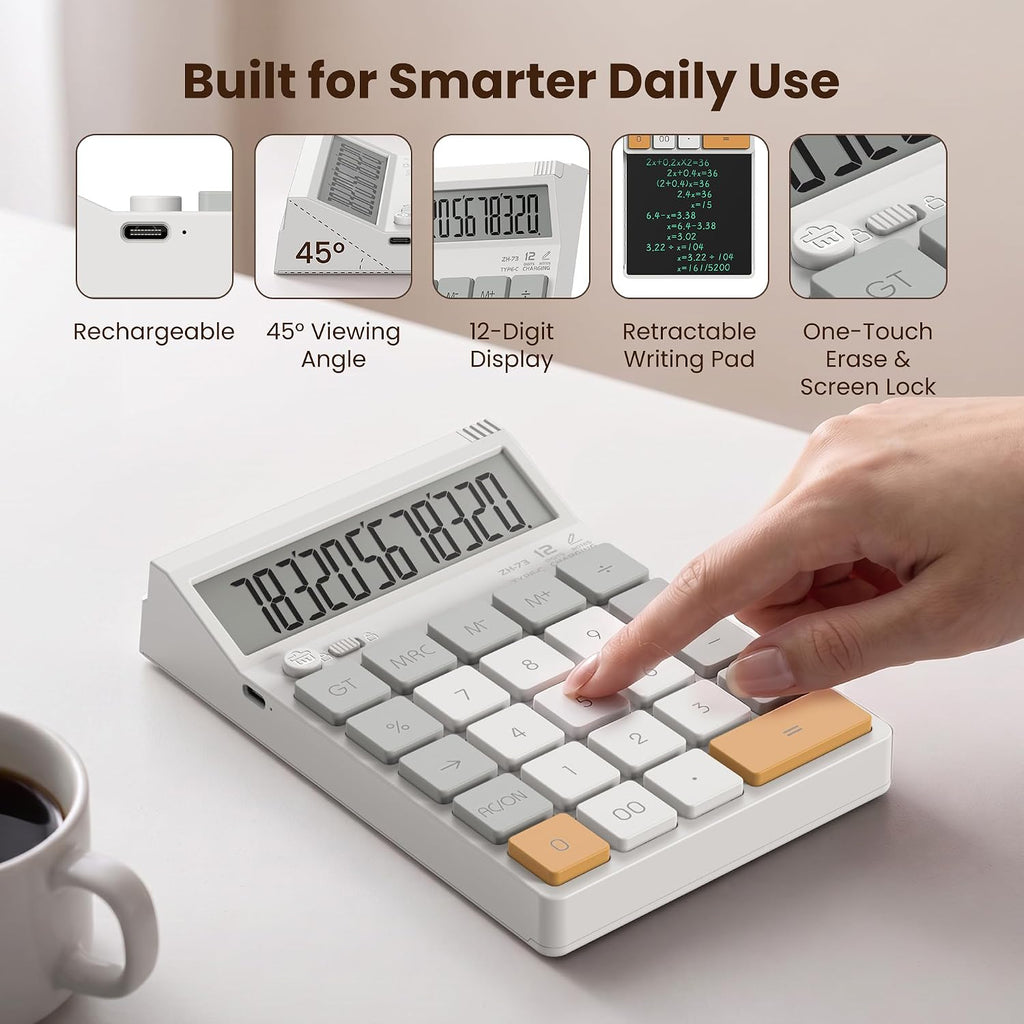 Calculadora de Escritorio con Tableta LCD de Escritura Retráctil