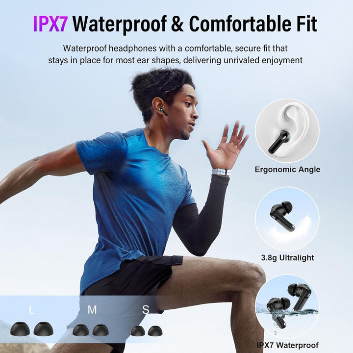 Auriculares inalámbricos, auriculares Bluetooth 5.4 con pantalla tá...