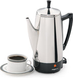 Cafetera eléctrica Presto, de acero inoxidable, rinde 12 tazas, ninguno , Plateado