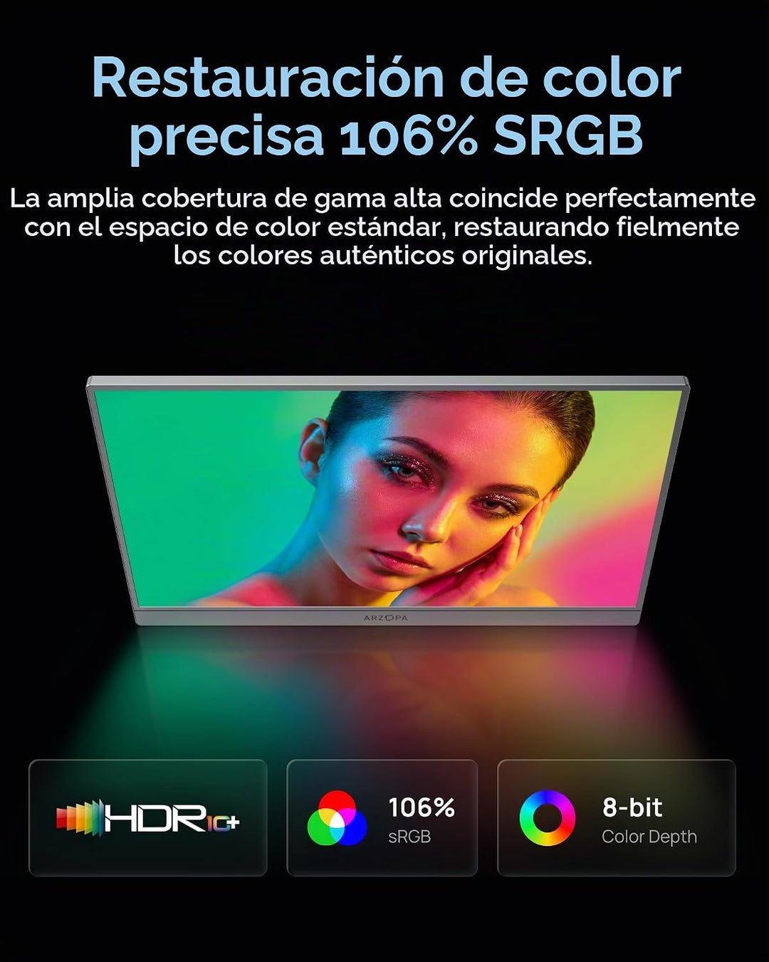 ARZOPA 16.1'' 144Hz Monitor portátil para juegos, 106% sRGB...