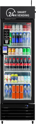Máquina expendedora AI con autopago – DC360 Combo expendedor refrigerado para alimentos frescos, aperitivos y bebidas frías – Inventario en tiempo real – Ideal para oficina, escuela, hospital, gimnasio (negro)