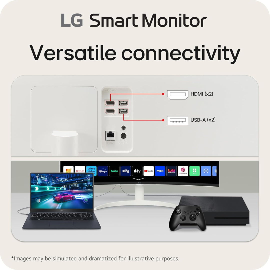 LG 34SR60QC-W 34 pulgadas QHD (3440x1440) Monitor inteligente curvo...