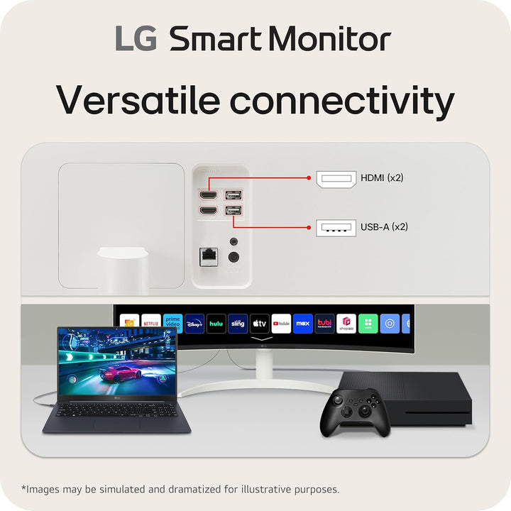 LG 34SR60QC-W 34 pulgadas QHD (3440x1440) Monitor inteligente curvo...