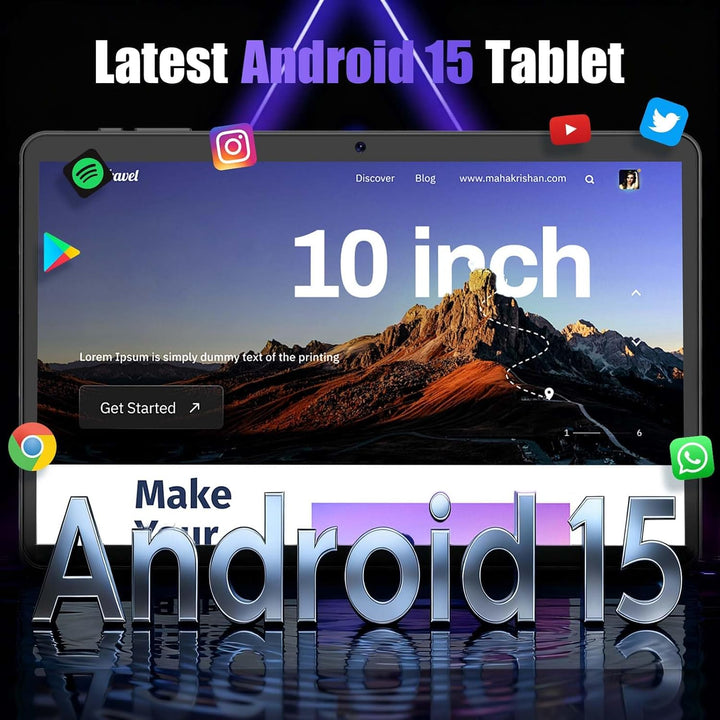 Tablet Android de 10 pulgadas, tableta Android 15 2026 con teclado,...