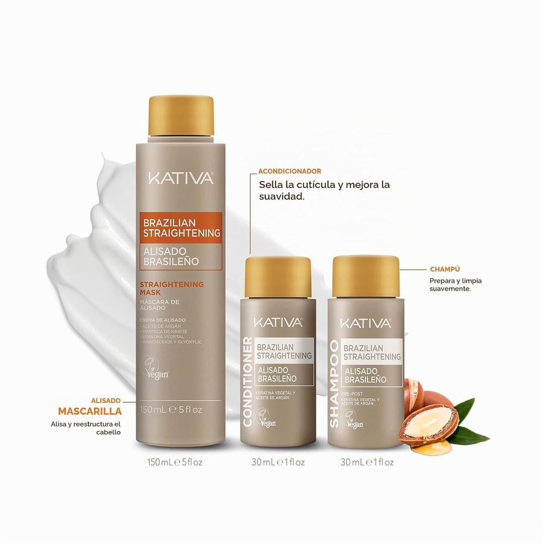 KATIVA Kit de tratamiento de queratina brasileña \u2013 Alisado de...