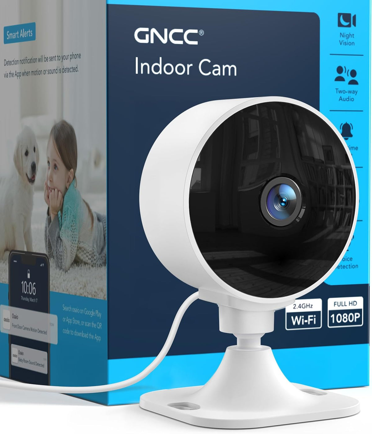 Cámaras GNCC para seguridad del hogar, cámara de seguridad interior...