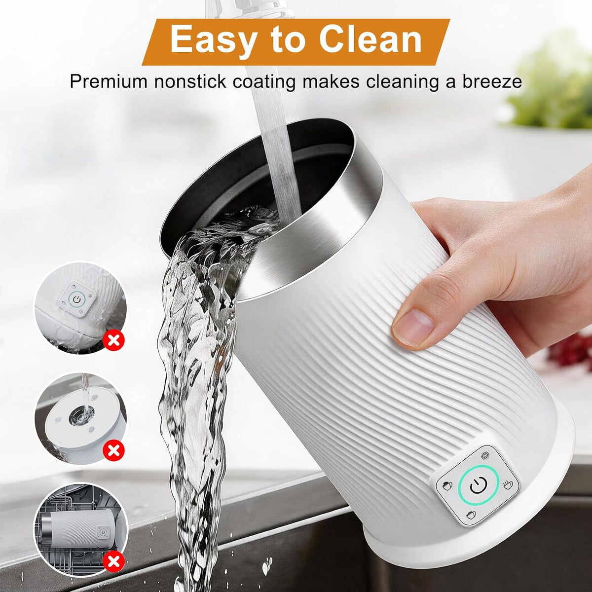 Espumador de leche eléctrico 4 en 1, vaporizador de leche de espuma fría